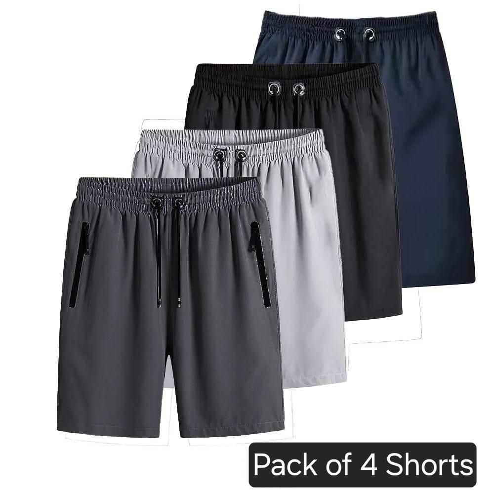 Combo of 4 Men's Stretchable Cotton Shorts